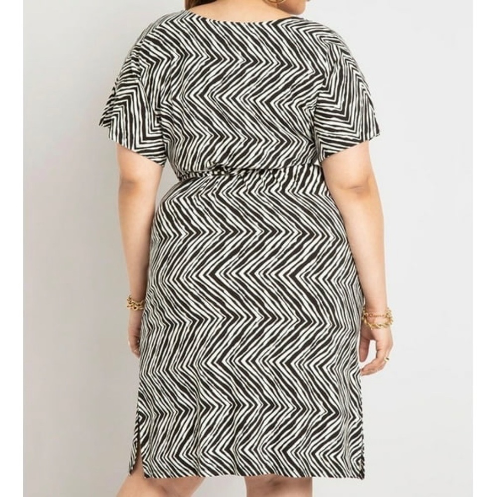 Eloquii Geometric Zigzag Patterned Wrap Around Dr… - image 3